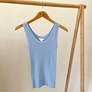 H&M Ribbed Knit Sweater Tank Top in Sky Blue - XS